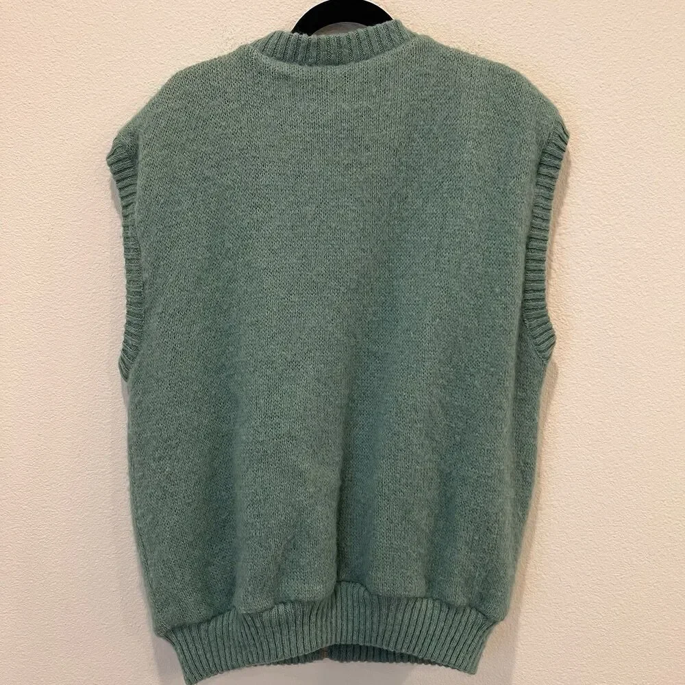 Alafoss Icewool Unisex Sz L Mint Green Vest Wool Iceland Vintage Gorpcore Resort